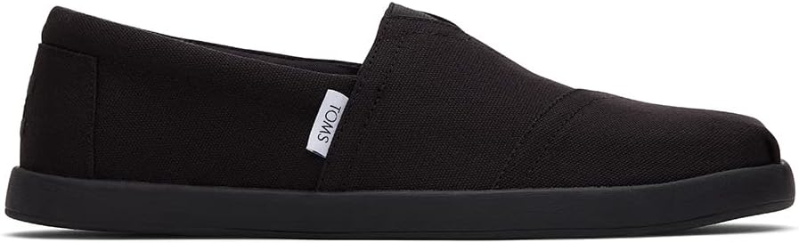 TOMS Herren Alp FWD Flacher Slipper 40.5 EU Black Black Recycled Cotton Canvas, 40.5 EU Black Black