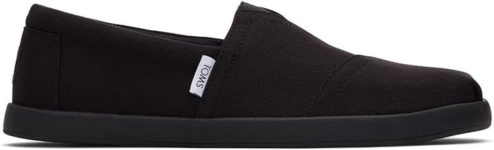 TOMS Herren Alp FWD Flacher Slipper 40.5 EU Black Black Recycled Cotton Canvas, 40.5 EU Black Black