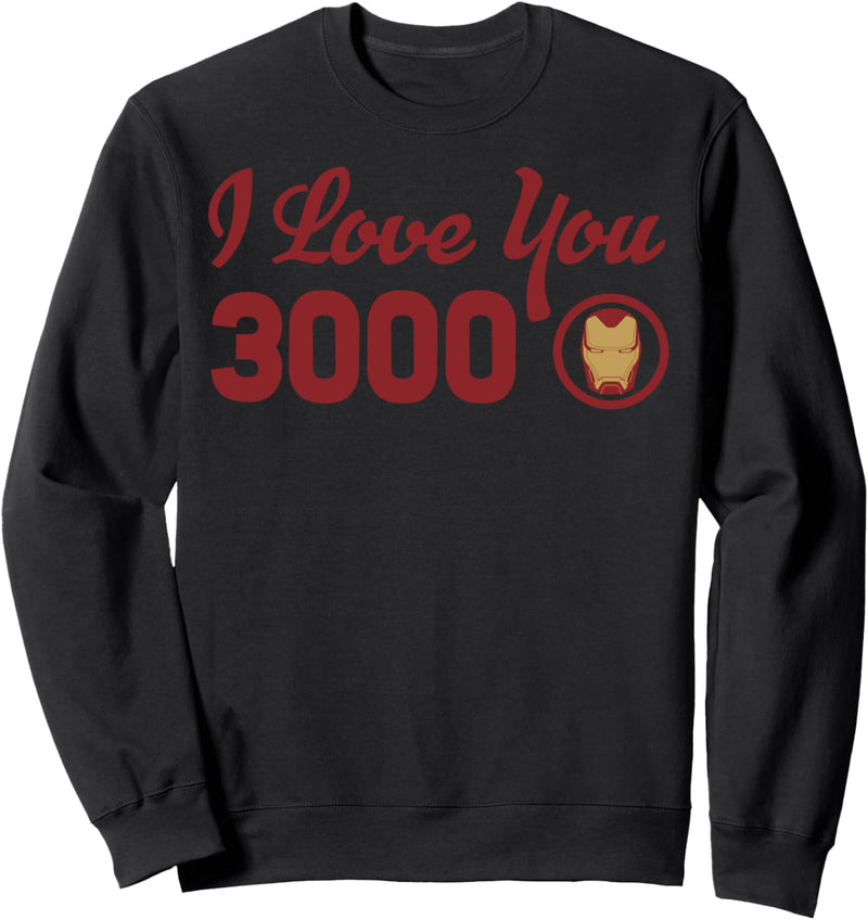 Marvel Avengers Endgame Iron Man I Love You 3000 Red Logo Sweatshirt