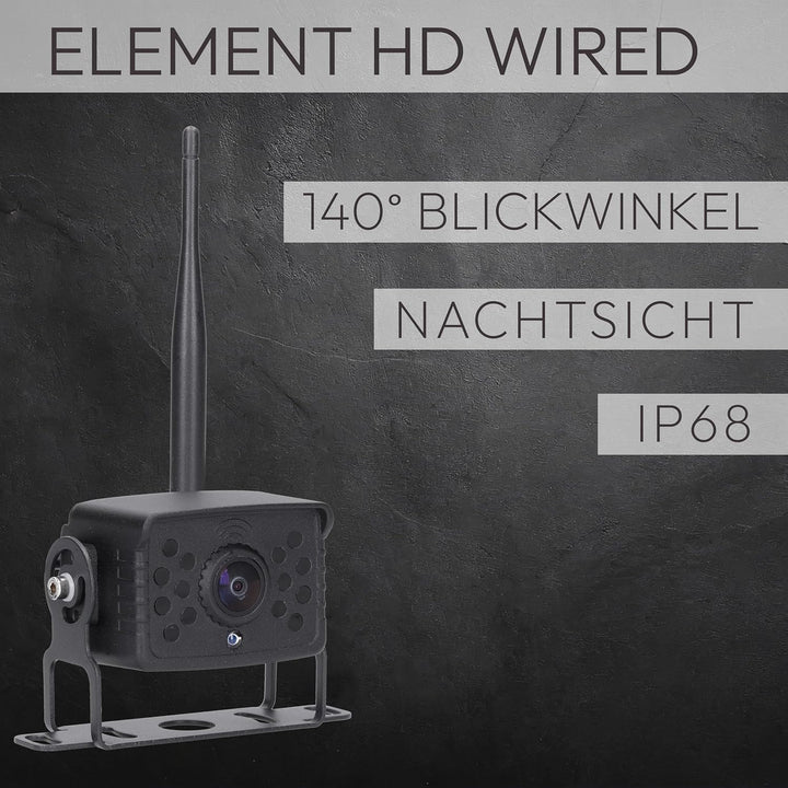 VSG24 7“ Element Wired HD Funk Rückfahrsystem für Wohnmobil & LKW, KFZ Set Rückfahrkamera kabellos +