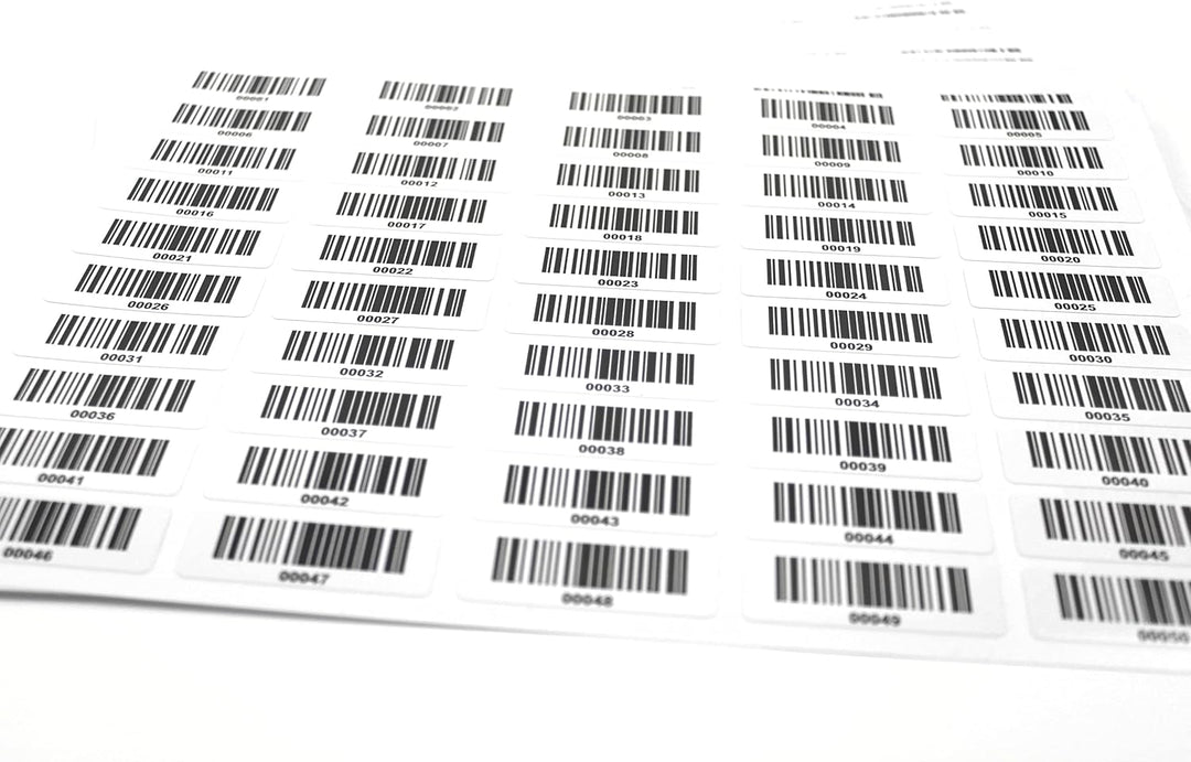 Barcodeetiketten 1-1000 DGUV Prüfung Barcode Etiketten fortlaufend 5-stellig 1.000 Stck Strichcode E