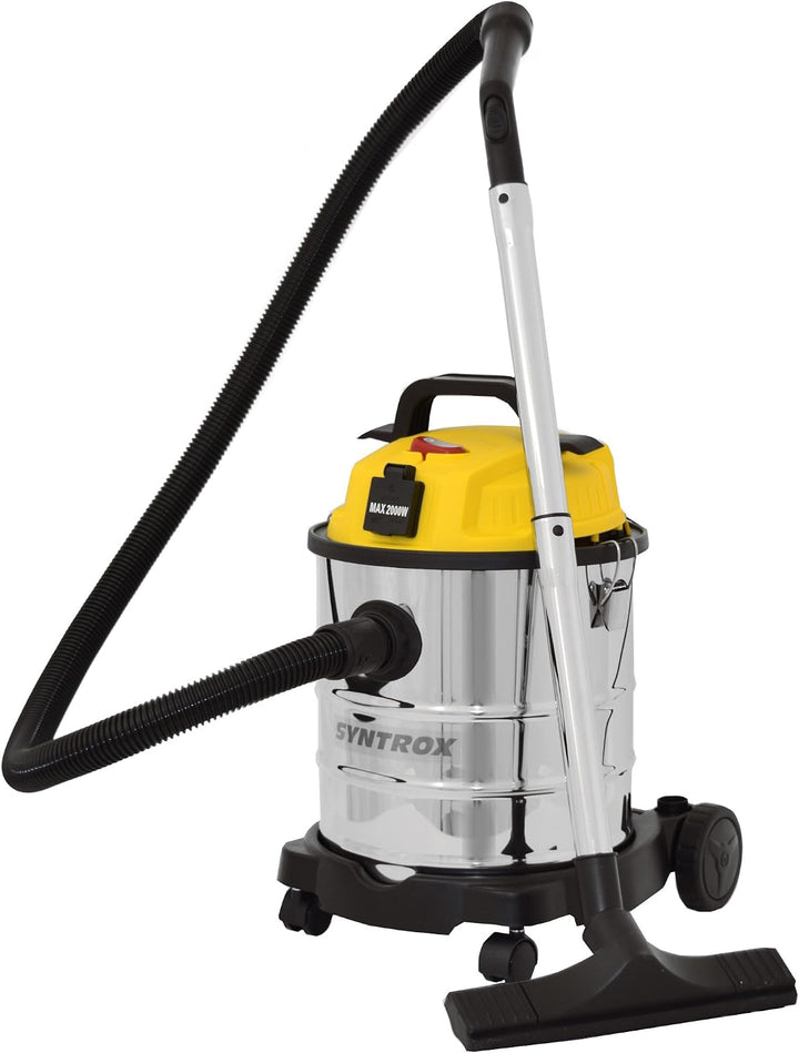 Syntrox Germany 20 Liter Staubsauger Industriesauger Nass- Trockensauger Edelstahl Mit Steckdose VC-