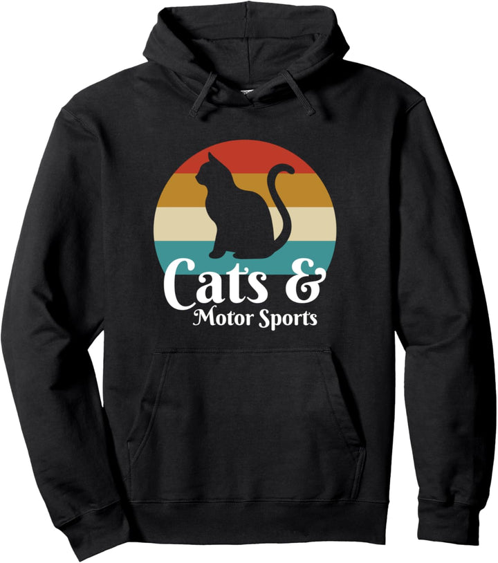 Katzen und Motorsport Pullover Hoodie