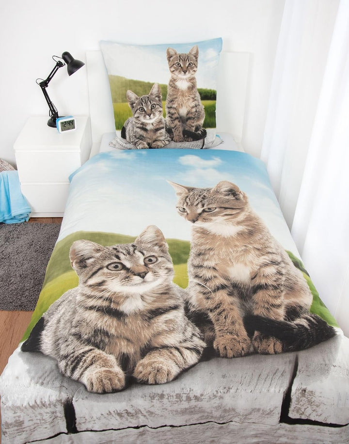 Klaus Herding GmbH Herding Wende Bettwäsche Set Katzen Bettwäsche 2 TLG.135 x 200cm