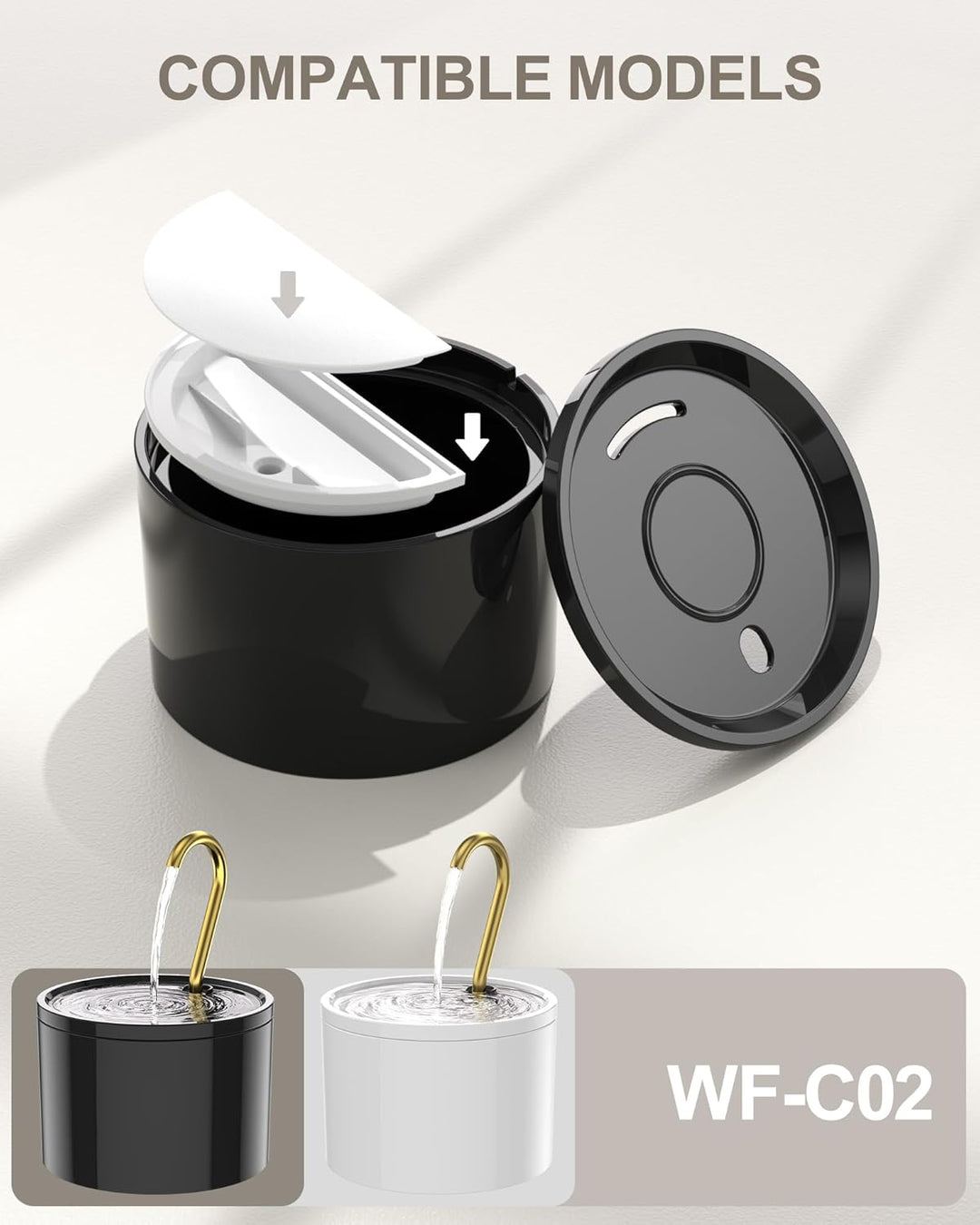 Katzenbrunnen Ersatzfilter, 6 Filter für Katzenbrunnen, kompatibel mit Trinkbrunnen für Haustiere, L