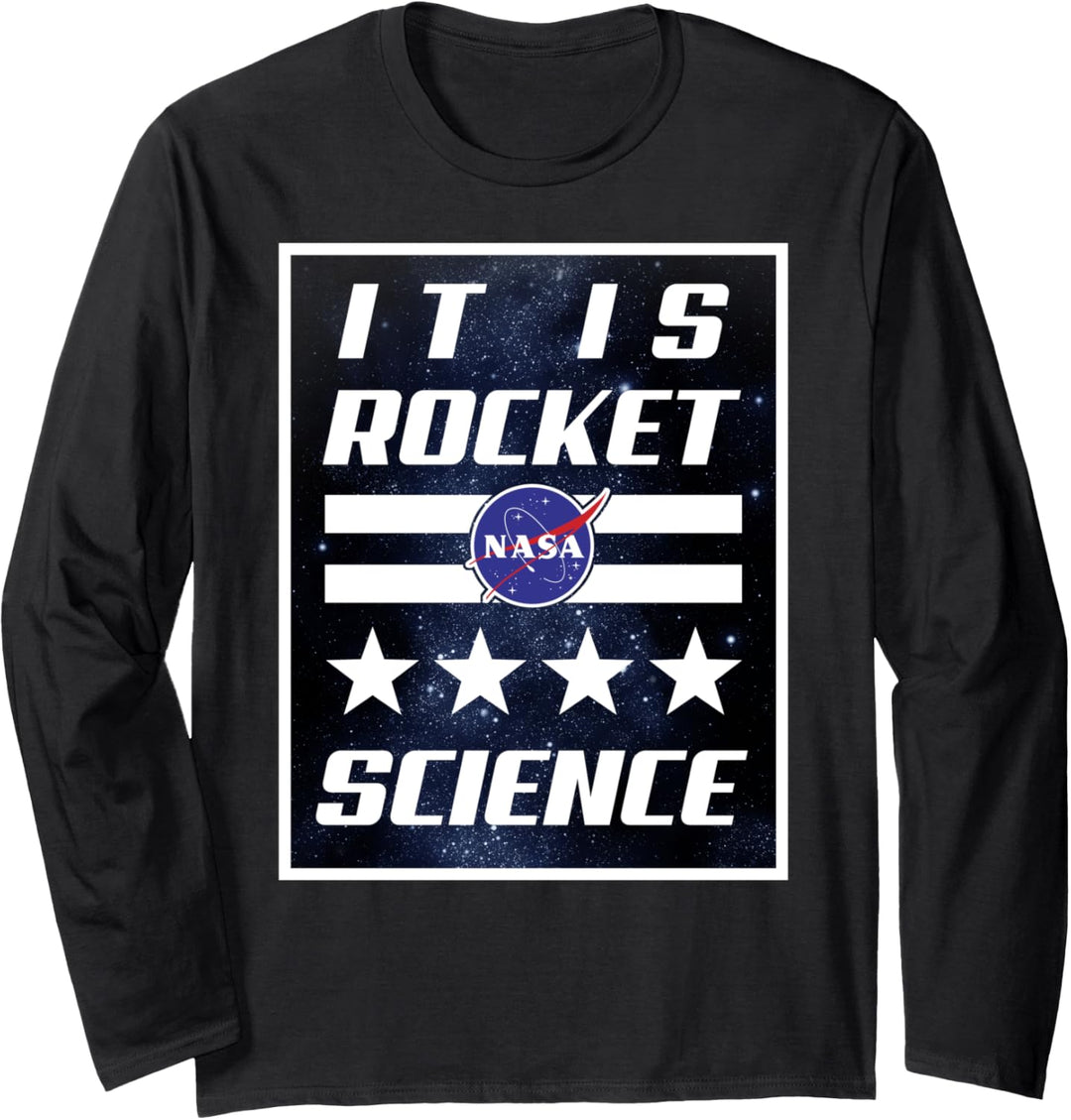 NASA It Is Rocket Science Galactic Stars And Stripes Poster Langarmshirt