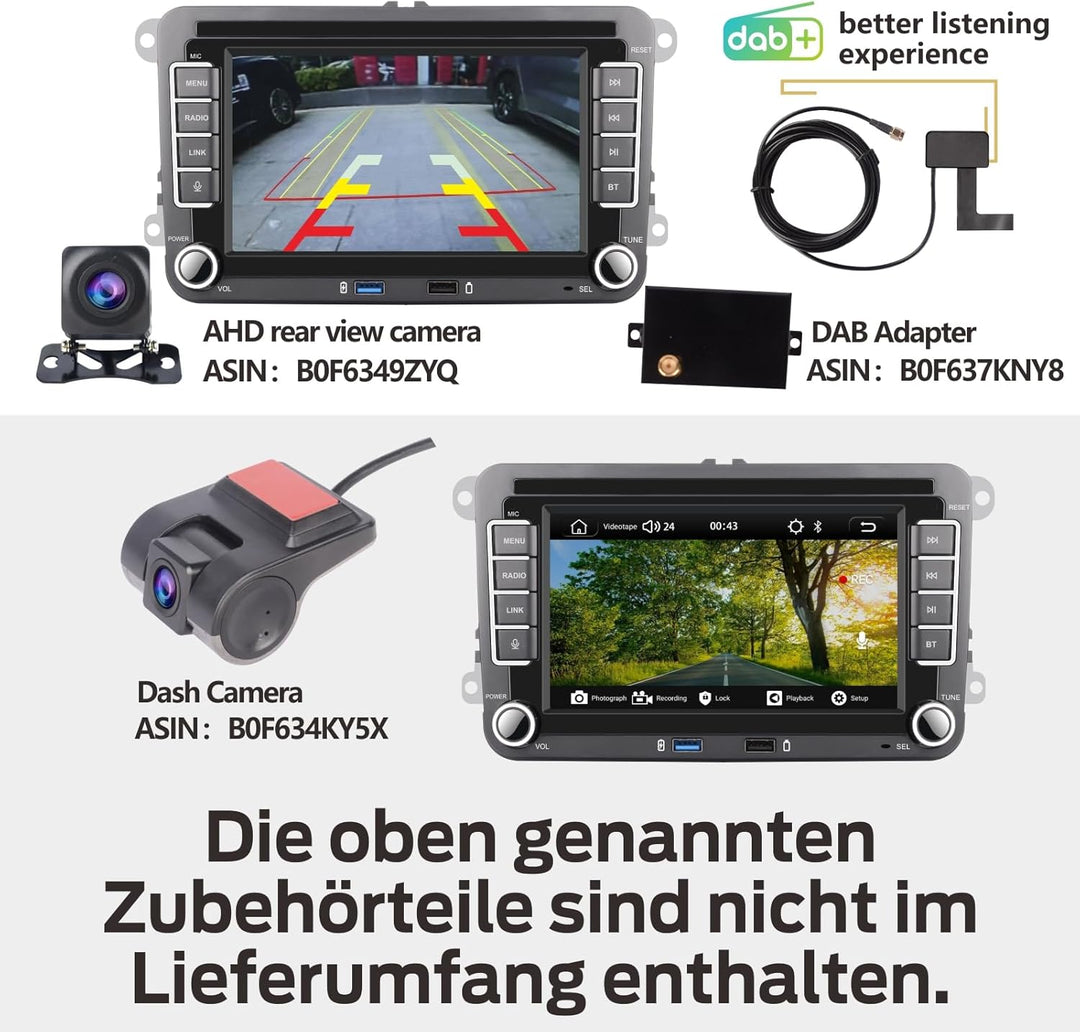 Linux Autoradio 5s Start | Bluetooth/Wireless CarPlay/Android Auto/FM/AM/RDS/USB | 100W DSP | Für VW