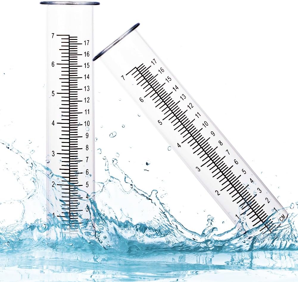 17,8 cm Kapazität Regenmesser Ersatzrohr Glas 2 Stück Ersatz Regenmesser Rohr für Garten Hof Aussenb