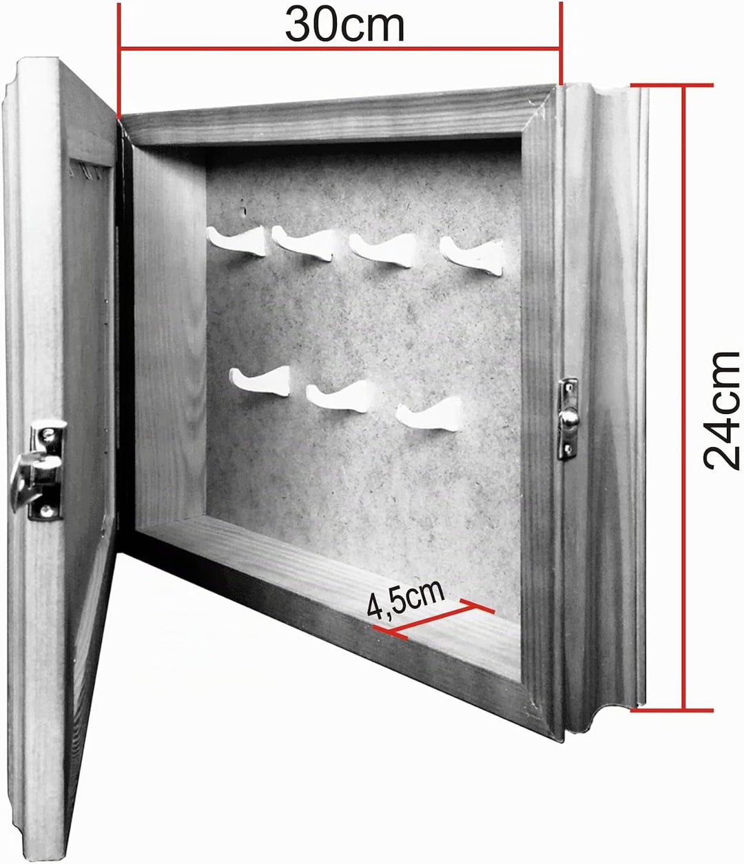 Schlüsselkasten aus Holz, Hängeschrank mit Schlüsselbrett, Wandorganizer für Schlüsselaufbewahrung,
