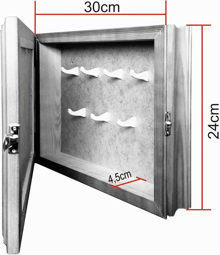 Schlüsselkasten aus Holz, Hängeschrank mit Schlüsselbrett, Wandorganizer für Schlüsselaufbewahrung,