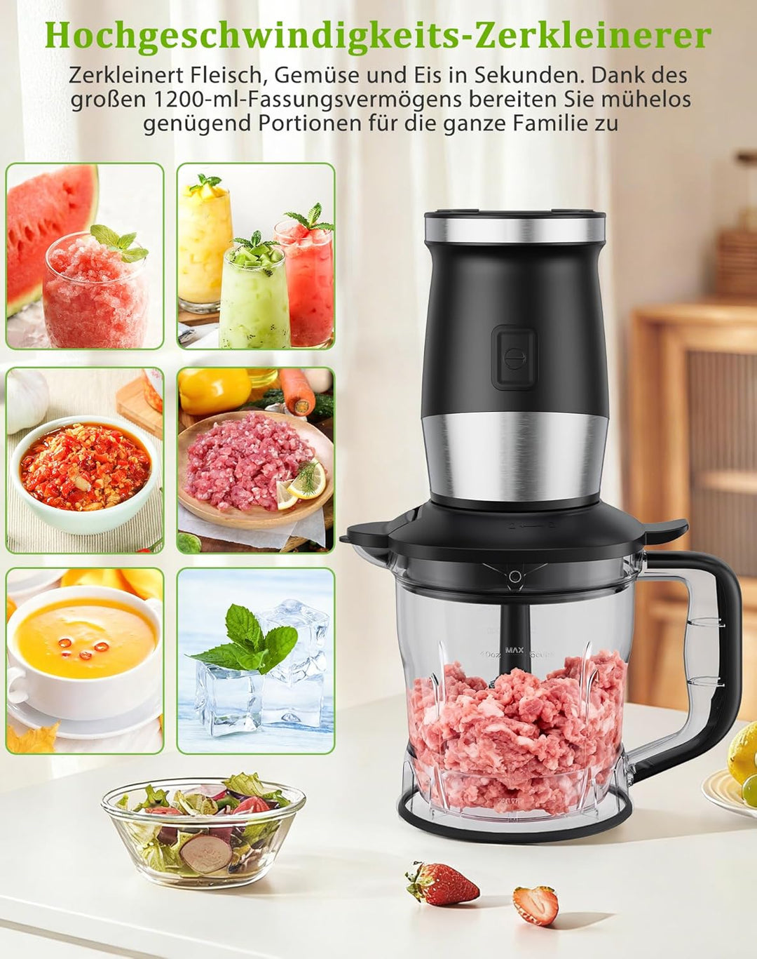Mixer, 700W Smoothie Maker, Standmixer & Mixer Smoothie Maker, Multifunktion Smoothiemaker/Fleisch Z