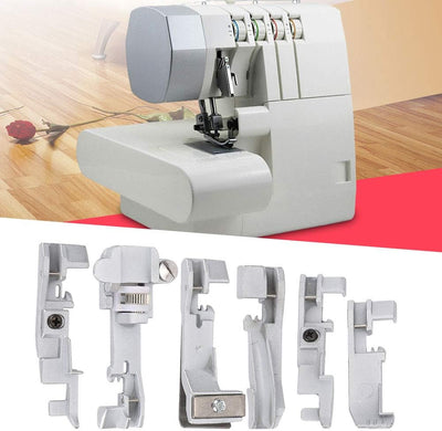 6PCS Overlock Machine Presser Feet Set Nähen Presser Foot Set Singer 14U 14CG754 14SH654 Nähmaschine