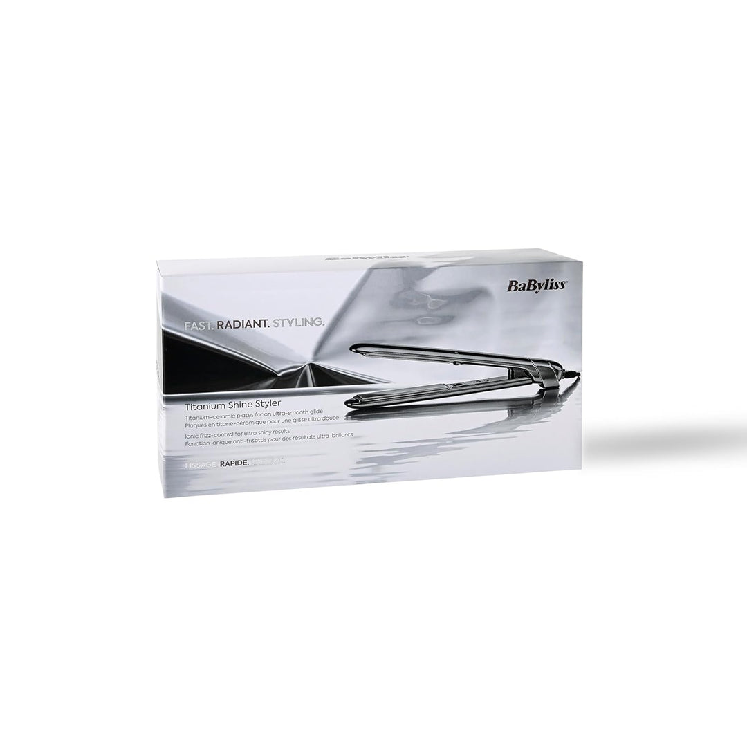 BaByliss Titanium Shine Glätteisen – NEU 2025, Titan-Keramik-Gleittechnologie, 5 Temperatureinstellu
