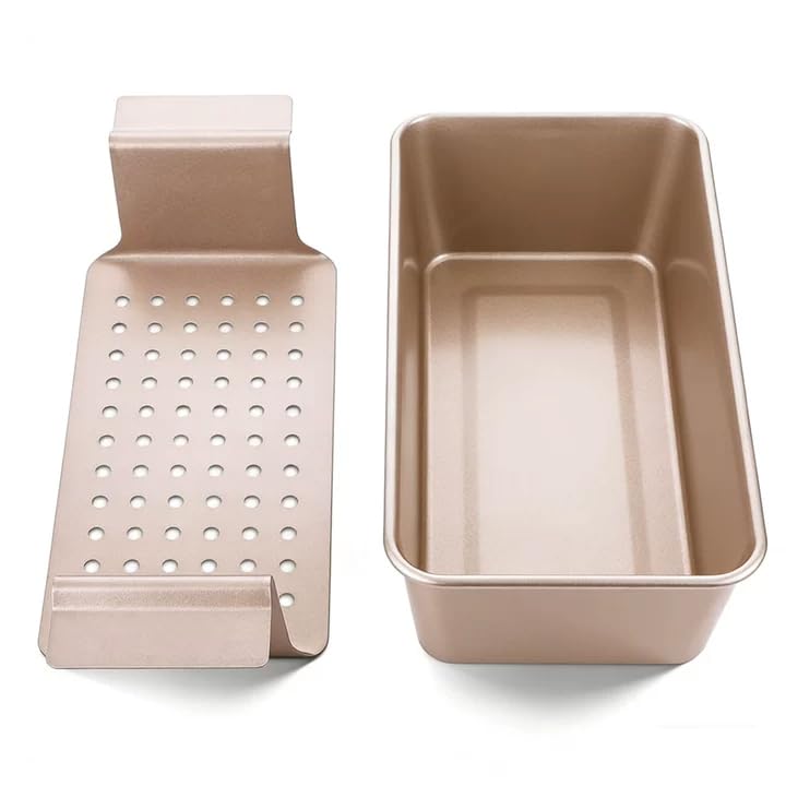 Generisch Brotbackform, Kastenform Brot, 2-in-1 Fleischpastetenform mit Ablaufrost, Backform Rechtec