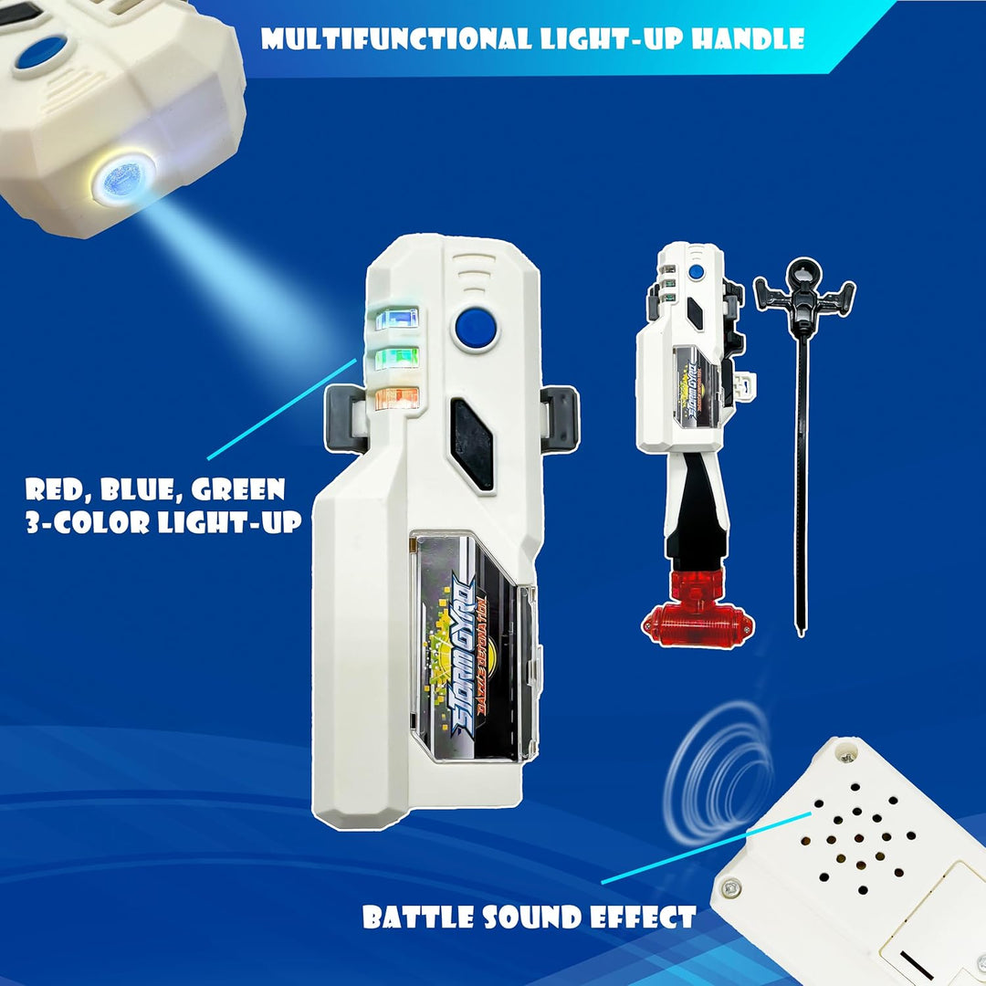 12er Bey Kampfkreisel mit Kasten Metal Fusion Blade Kreisel Set, mit Ton- und Lichtgriff Funke Launc