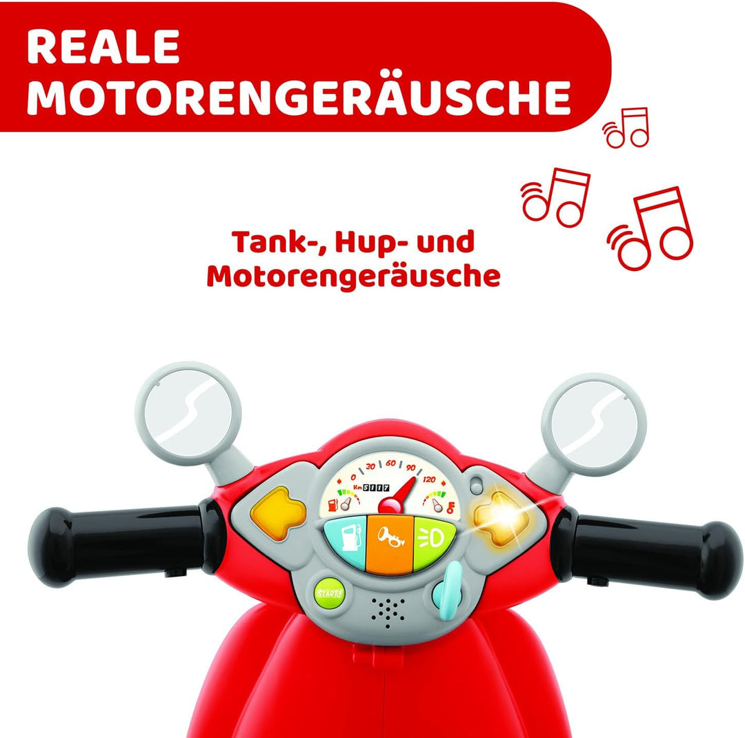 Chicco Motorrad Rutscher für Kinder Vespa Primavera, Kinderfahrzeug mit Elektronischem Bedienfeld, L