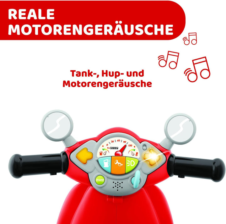 Chicco Motorrad Rutscher für Kinder Vespa Primavera, Kinderfahrzeug mit Elektronischem Bedienfeld, L