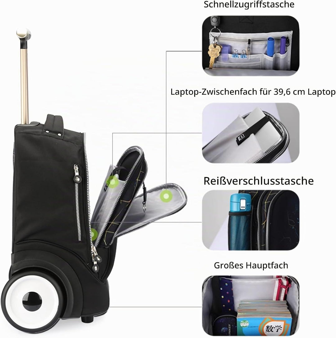 UNIKER Laptoptasche mit Rollen für 15,6 Zoll Laptops, Krankenschwestertasche auf Rädern, T5 (T5 - Fi