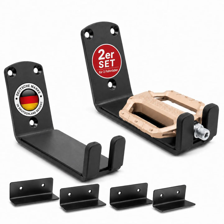 Kyto Fahrrad Wandhalterung (1x oder 2x) - Platzsparend in Garage, Wohnung &amp; Keller für E Bike, MTB,