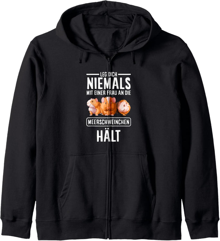 Leg Dich Niemals Mit Einer Frau An Die Meerschweinchen Hält Kapuzenjacke