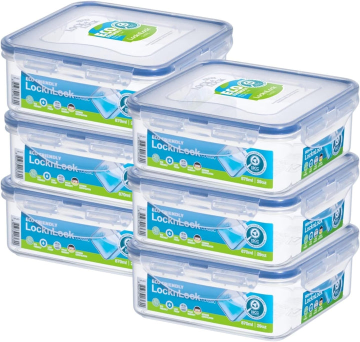 Lock &amp; Lock HPL823 Frischhaltebox, quadratisch, 870 ml, 6 Stück