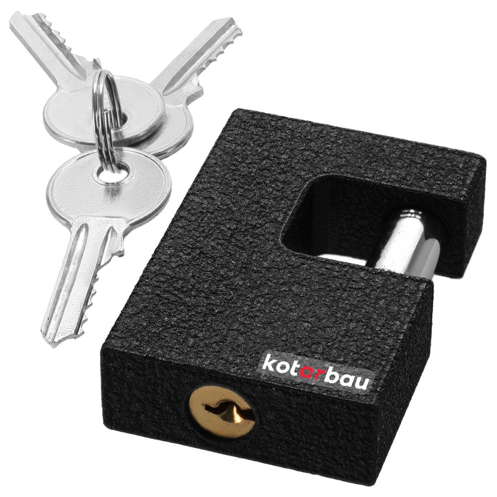 KOTARBAU® Gusseisen Vorhangschloss 70 mm Monoblock Vorhängeschloss mit Bolzen Einbruchsicherung Büge