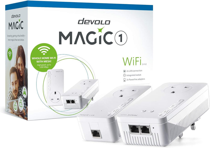 devolo Magic 1-1200 Wi-Fi 5 Starter Kit: stabiles Heimarbeiten, hohe Leistung (Mesh-WLAN, bis zu 120