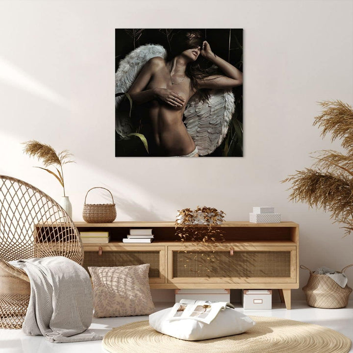ARTTOR Bilder auf Leinwand 70x70cm Leinwandbild Engel Schönheit Körper Gross Wanddeko Bild Schlafzim