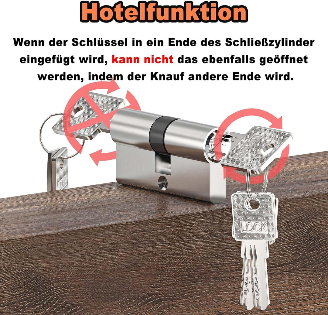 MANICAF 4 Stück Schliesszylinder, Profilzylinder 30/30, Zylinderschloss, Profil-Doppelzylinder mit 1