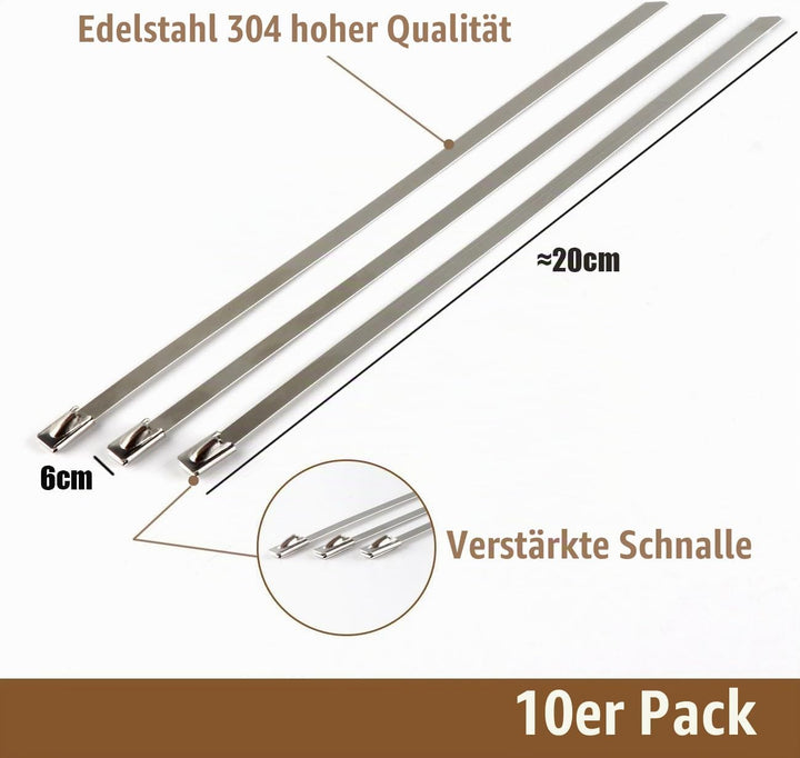 ilauke Hitze-Isolierband, 10m x 50mm Hitzeschutzband Auspuff + 7 Rohrschellen aus Edelstahl (500 °C)