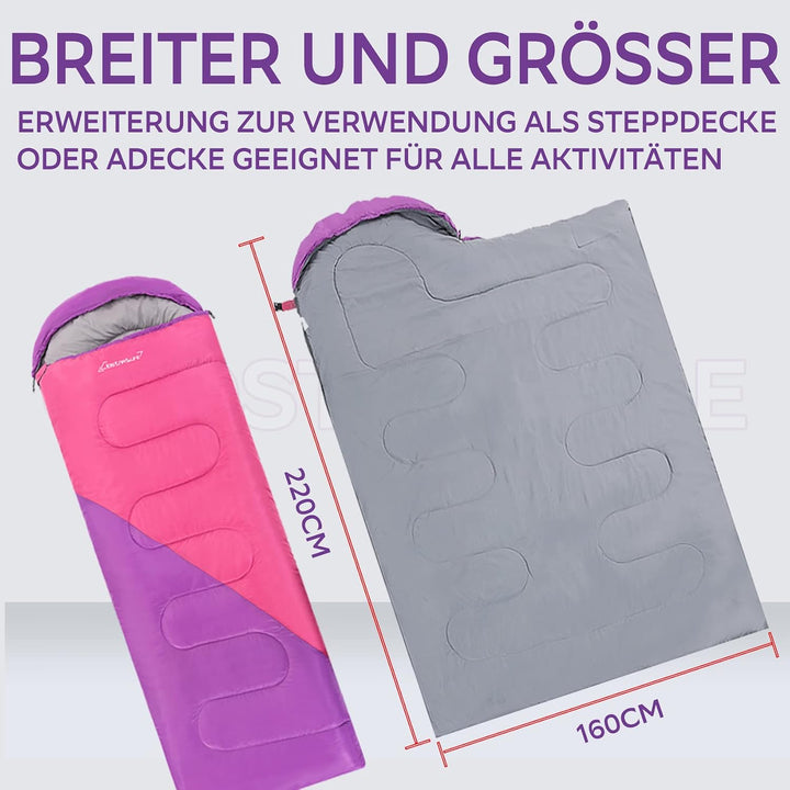 Clostnature Leichter Schlafsack für Camping – Outdoor Lässiger Deckenschlafsäcke mit Kleines Packmas