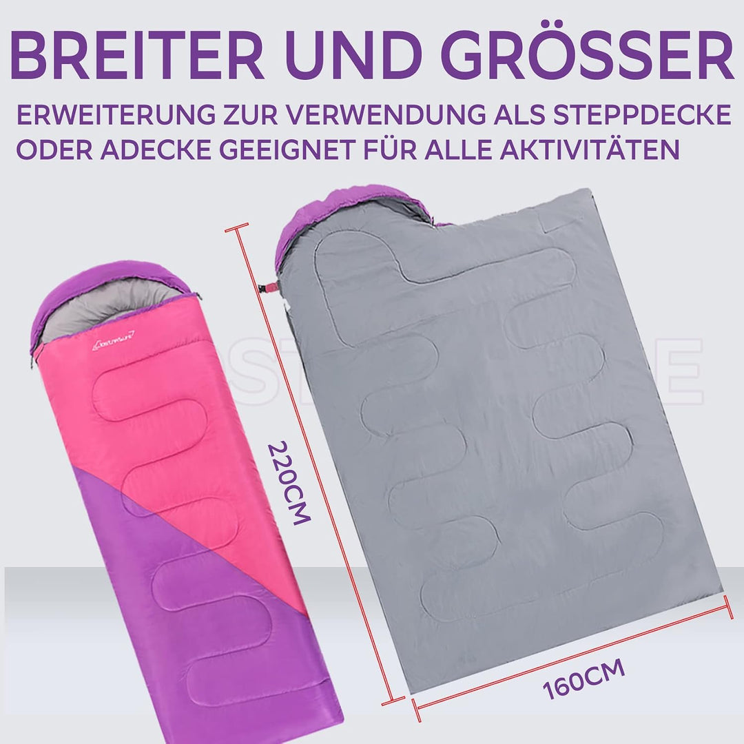 Clostnature Leichter Schlafsack für Camping – Outdoor Lässiger Deckenschlafsäcke mit Kleines Packmas