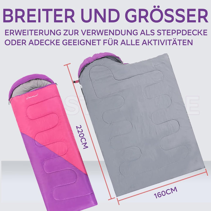 Clostnature Leichter Schlafsack für Camping – Outdoor Lässiger Deckenschlafsäcke mit Kleines Packmas