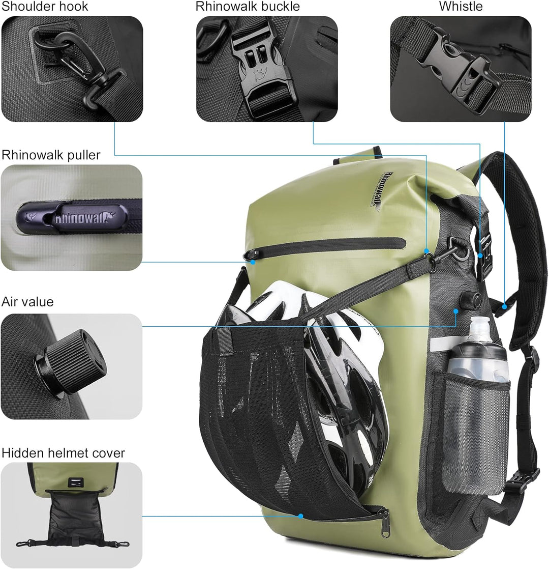 Rhinowalk Fahrrad Gepäckträgertasche Wasserdicht 22L Fahrradtasche Hinterradtasche Gepäckträger Seit