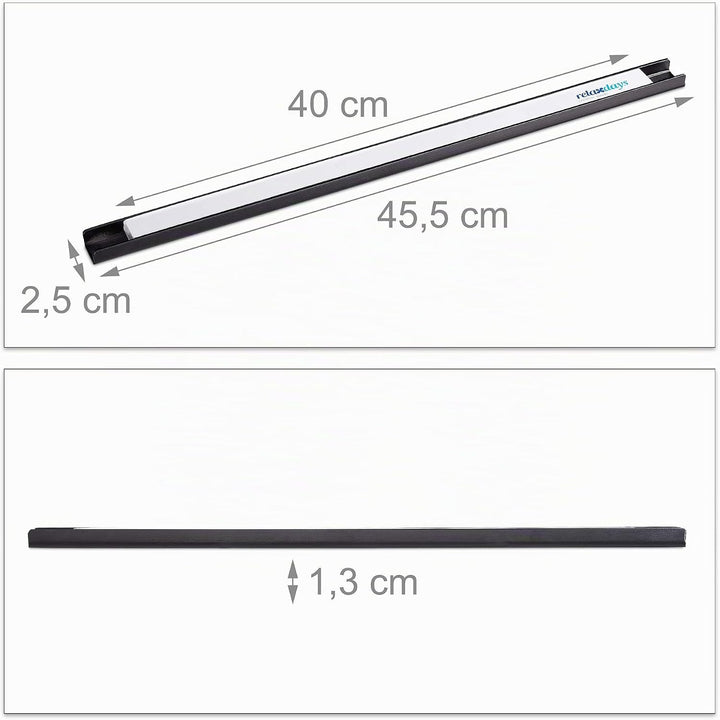Relaxdays Magnetleiste 3er Set, für Werkzeug, stark magnetisch, Werkstatt, Garage, Büro, 45 cm lang,