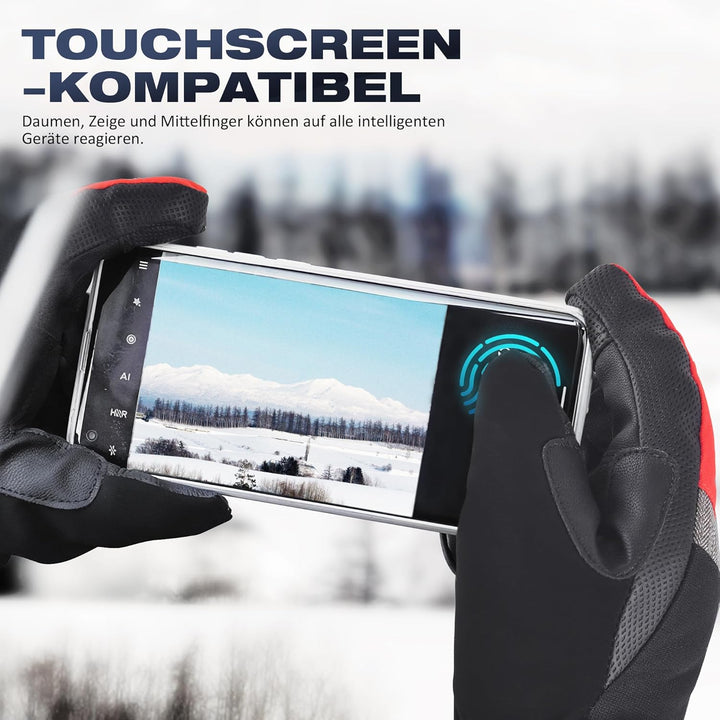 Kineed Skihandschuhe Damen Touchscreen Winterhandschuhe Wasserdicht Snowboardhandschuhe Winter Warm