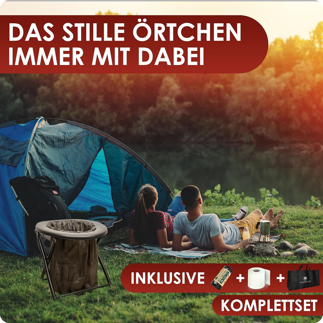 Weidebach® stabile Campingtoilette mit geringem Gewicht, einfach transportierbare Klapptoilette inkl