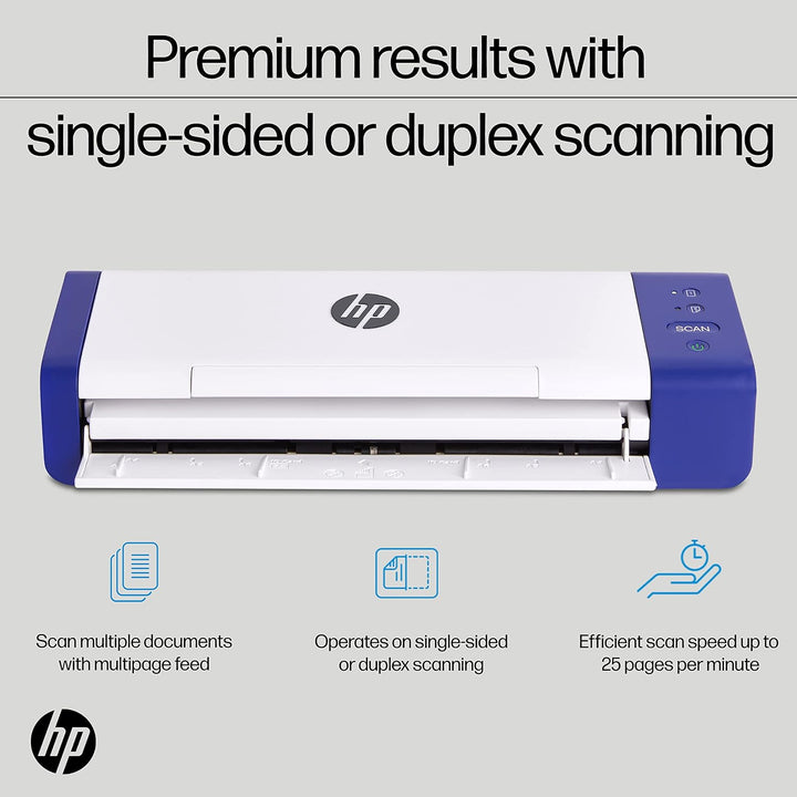 HP Kompakter Desktop Duplex USB Mobiler Dokumenten- & Foto-Scanner mit Auto-Feed Tray für tragbares