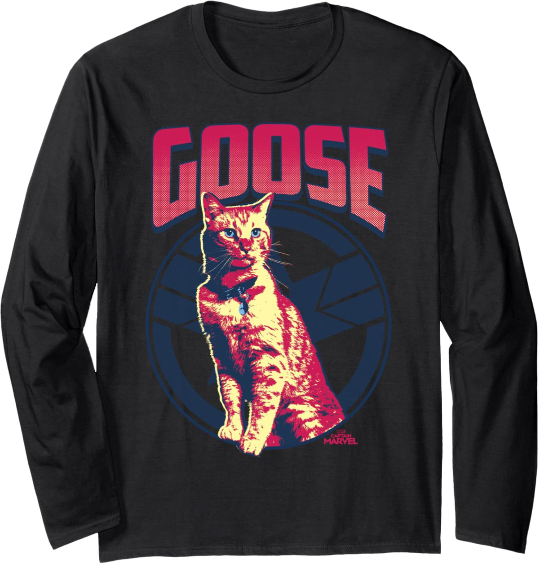 Captain Marvel Goose Logo Portrait Langarmshirt