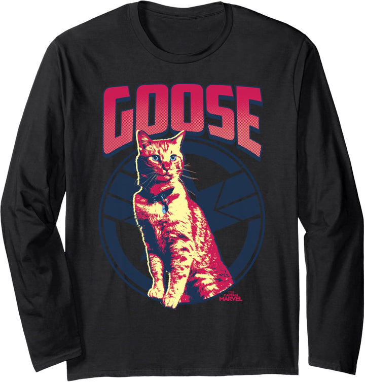 Captain Marvel Goose Logo Portrait Langarmshirt