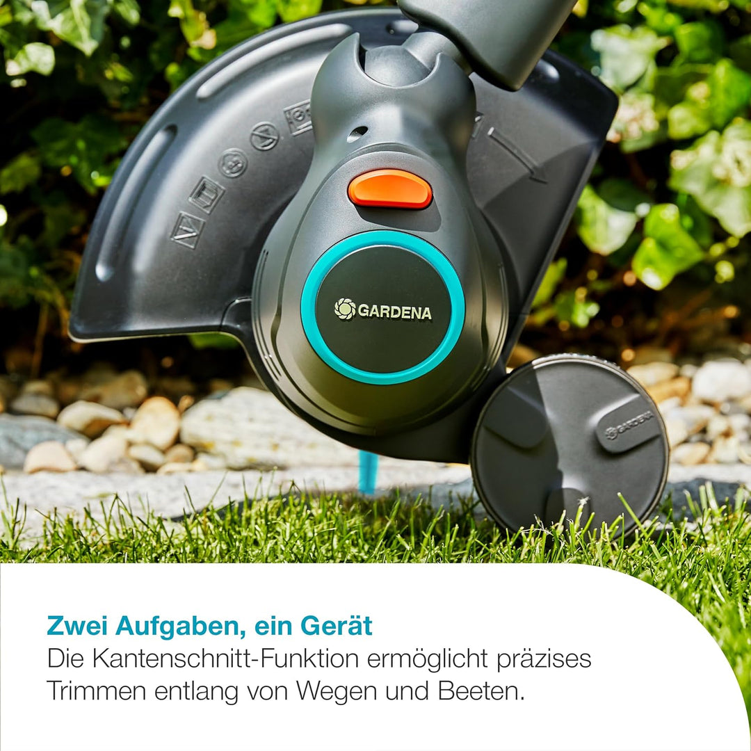 Gardena Akku-Trimmer ComfortCut 23/18V P4A ohne Akku: Rasentrimmer mit 230 mm Schnittkreis, Teleskop