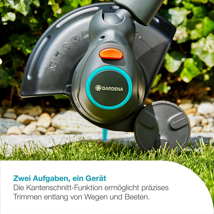 Gardena Akku-Trimmer ComfortCut 23/18V P4A ohne Akku: Rasentrimmer mit 230 mm Schnittkreis, Teleskop