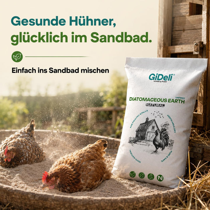 Kieselgur für hühner einstreu Diatomeenerde Pulver Rein unkalziniert gegen die Rote Vogelmilbe 30 kg
