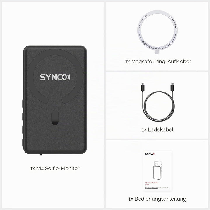 SYNCO XView M4 Selfie Monitor Screen - P2P Direct Connection Ultra-Low Latency Selfie Back Camera Mo
