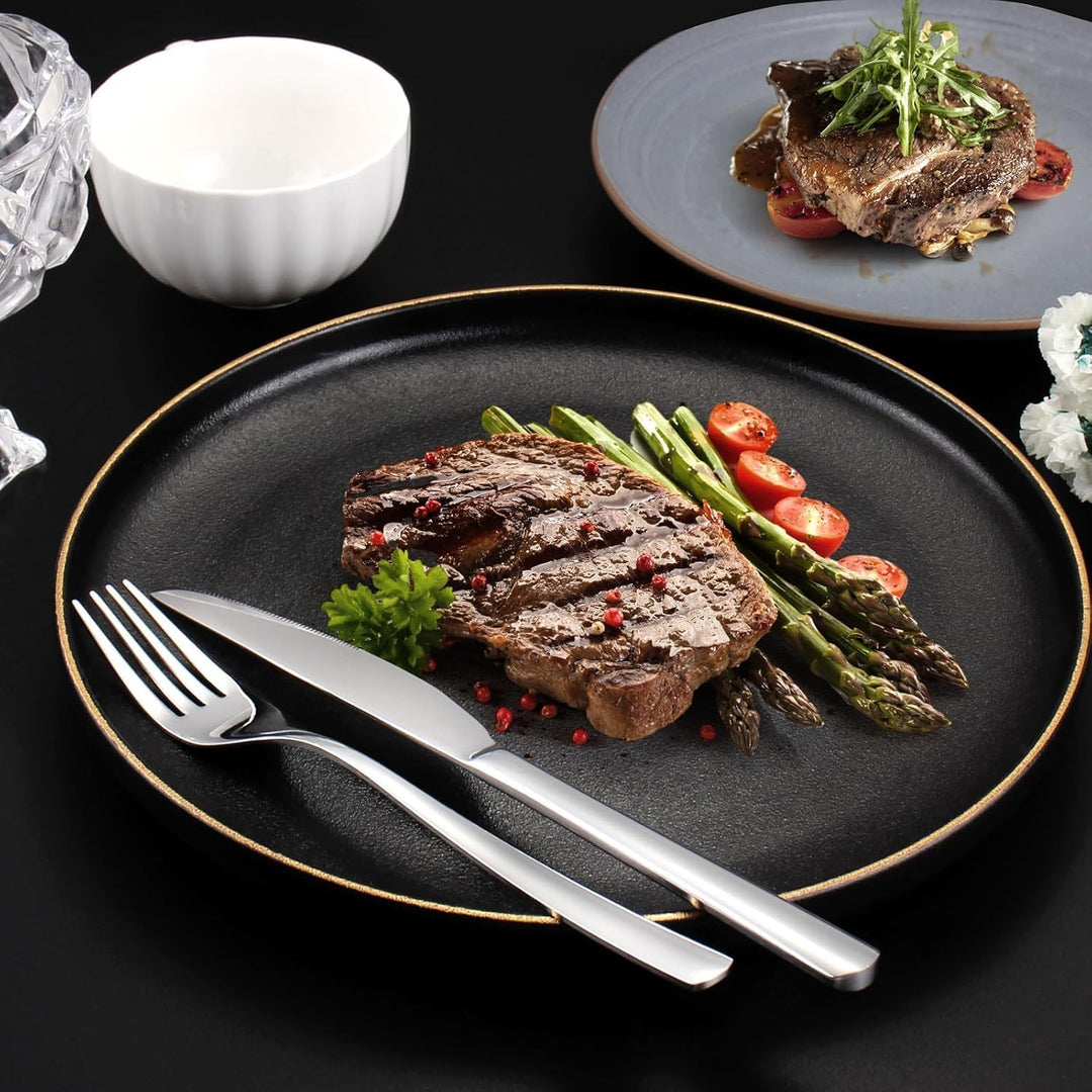 Besteck Set 6 Personen, 30 teilig Edelstahl Besteckset, Essbesteck Set mit Messer Gabel Löffel, Hoch