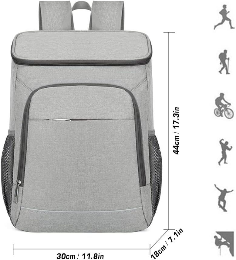 Lixada Kühl-Rucksack mit Kühlbox, Kühlbox, wasserdicht, zwei Etagen, für Camping, Wandern, Picknick,