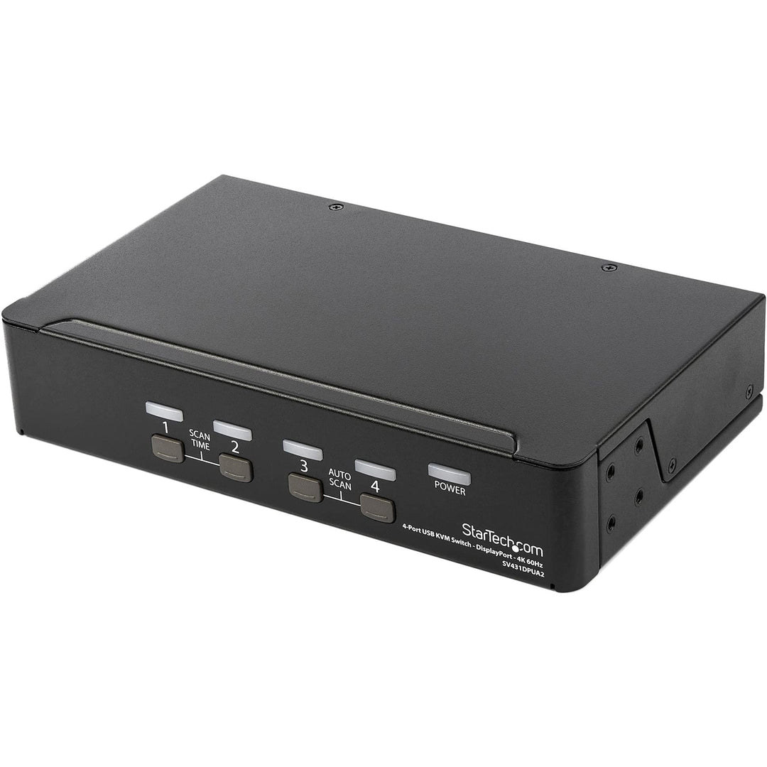StarTech.com 4 Port DisplayPort KVM Switch - 4K 60Hz - Einzelner DP 4K Bildschirm - Vier Port UHD DP