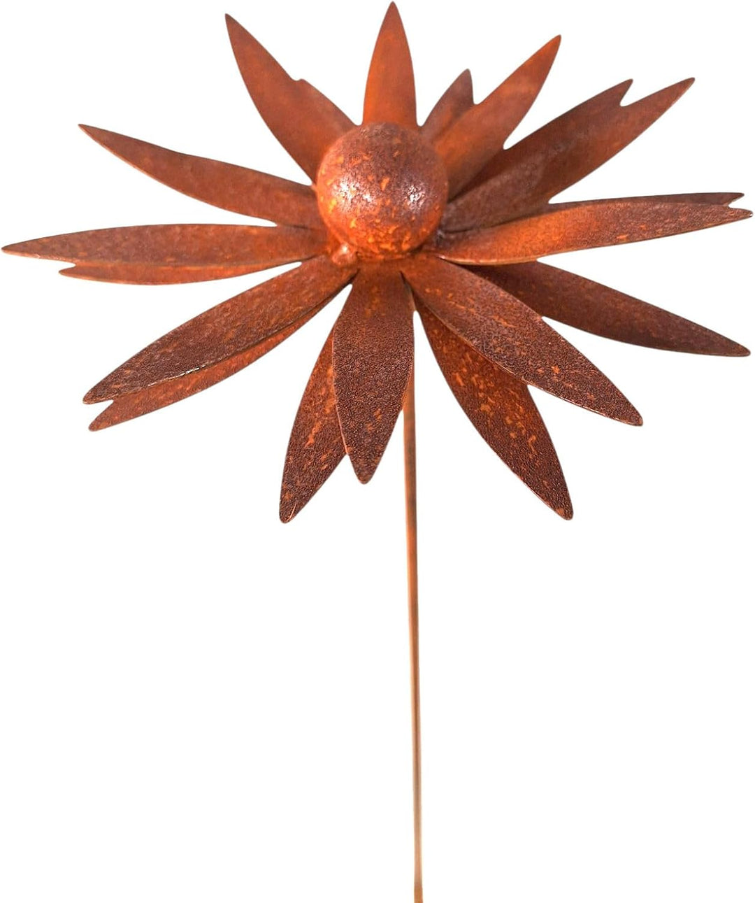 Bornhöft 3er Set Gartenstecker Sonnenhut Metall Rost Gartendeko Edelrost Rankstab Beetstecker Topfst