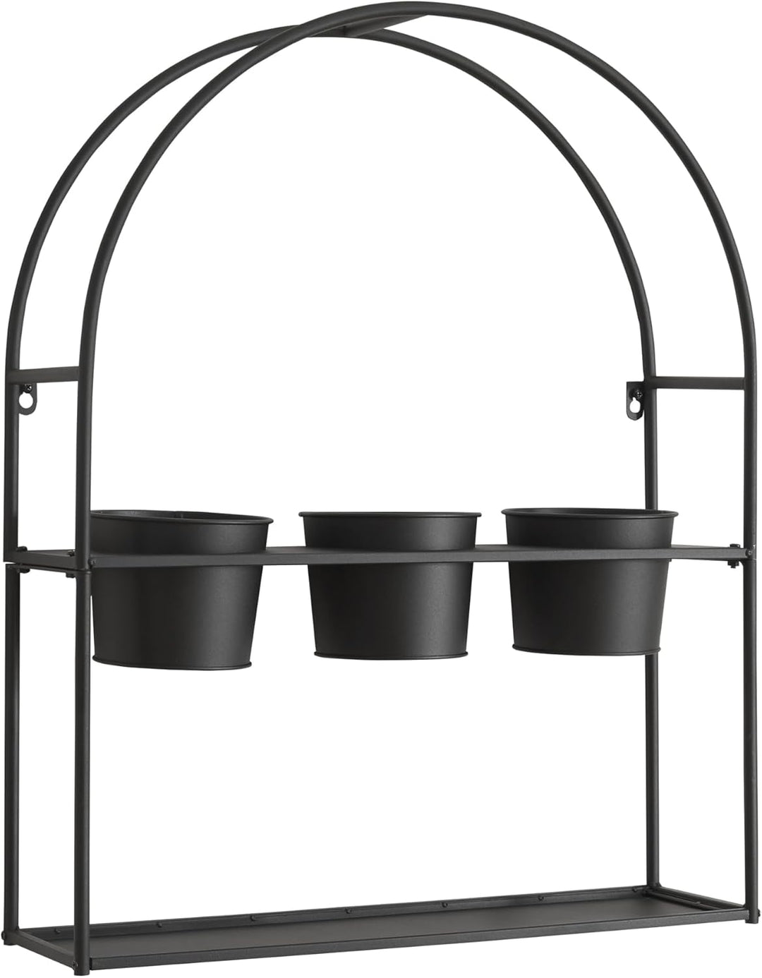[en.casa] Wandregal mit 3 Blumentöpfen Merikarvia schwebendes Pflanzenregal aus Metall Blumenregal h