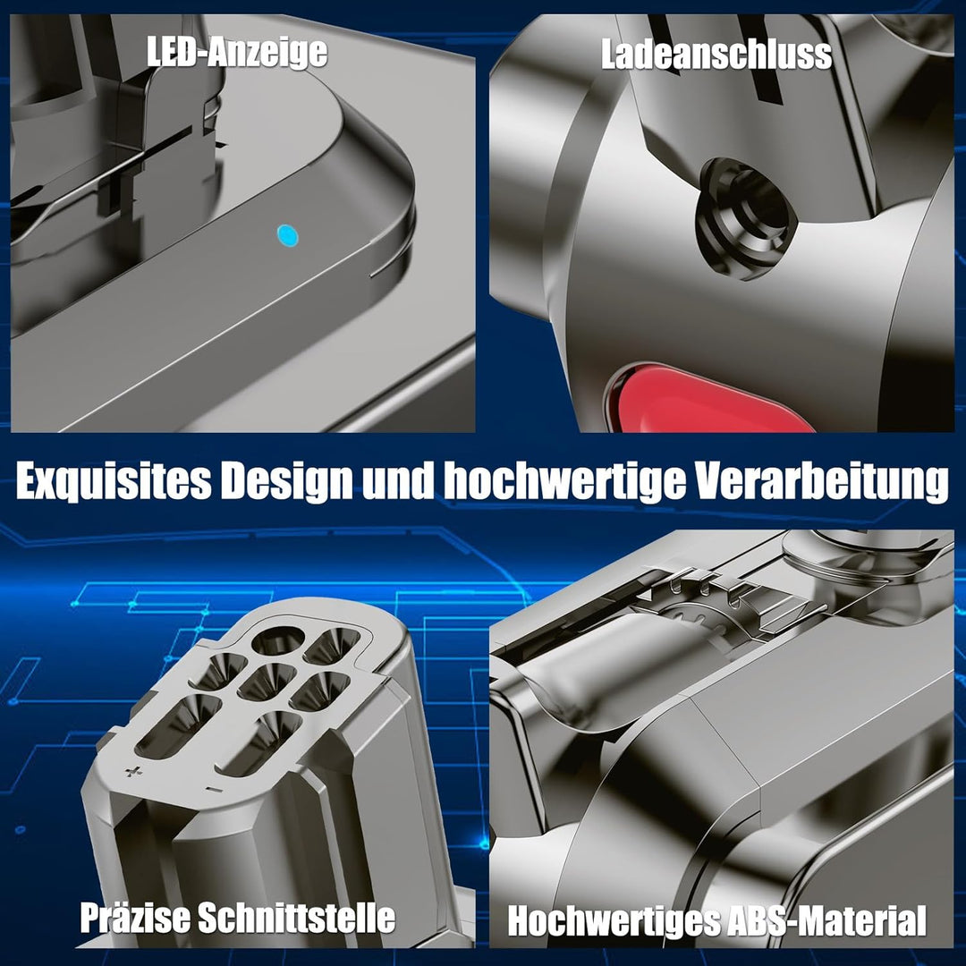 V12 Akku für Dyson V12, 75600mWh Akku Kompatibel mit V12-Detect Slim/Fluffy/Absolute SV20 SV26 SV30